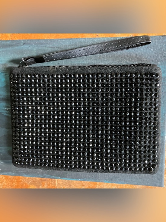 Jane & Berry Handbags - NWT Black Studded Embellished Wristlet Clutch Zipper Closure - Interior Pockets